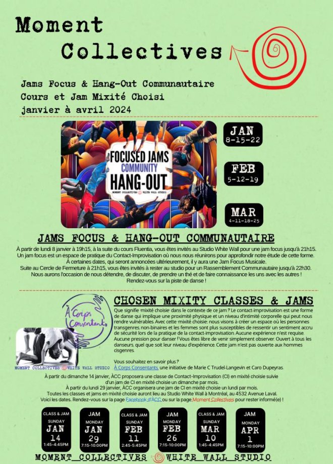 02. Jam Focus et Hang out Communautaire - Cours et Jam Mixité Choisie de Janvier Avril 2024